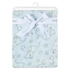 Image of Babytown Baby Stars & Elephant Blanket (One Size) (Sky Blue)