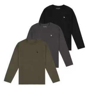 Image of Jack Wills 3 Pack Long Sleeve T Shirts - Green