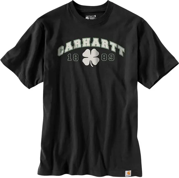 Image of Carhartt Relaxed Fit Heavyweight Shamrock T-Shirt, black, Size S