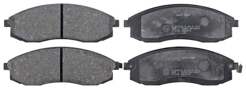Image of A.B.S. 36974 Brake pad set with acoustic wear warning Brake Pad Set,disc brake (402)