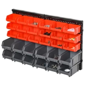 Image of Durhand 30 Piece Tool On-Wall Storage Board, red