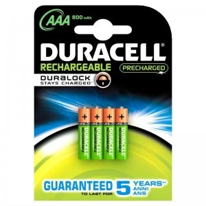 Image of Duracell StayCharged 800mAh AAA Rechargeable Batteries - 4 Pack