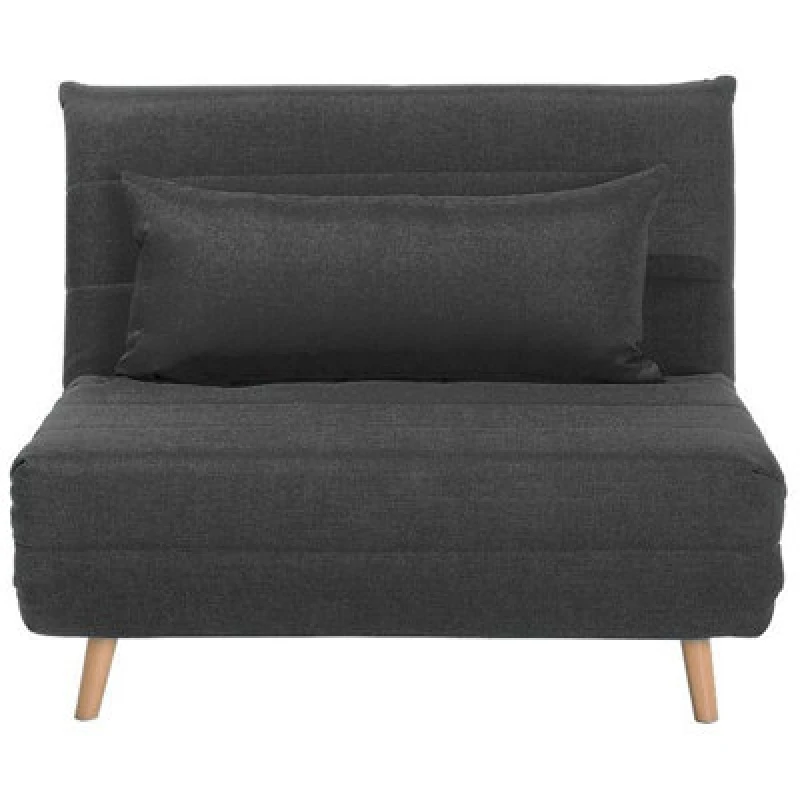 Image of Beliani Single Sofa Bed Setten Fabric Dark Grey