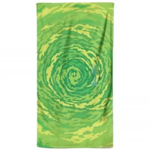 image of Rick and Morty Portal All Over Pattern Bath Towel