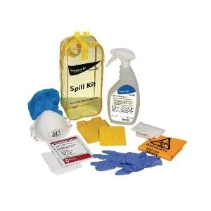 image of Diversey Oxivir Plus Body Spillage Kit Includes gloves, mask, scraper,