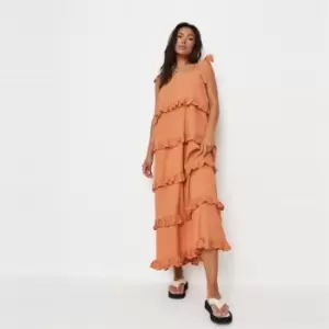 image of Missguided Ruffle Cami Dress - Orange