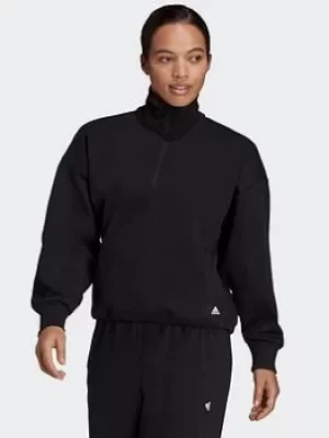 Image of adidas Sportswear Future Icons Quarter-zip Sweatshirt, Black Size M Women