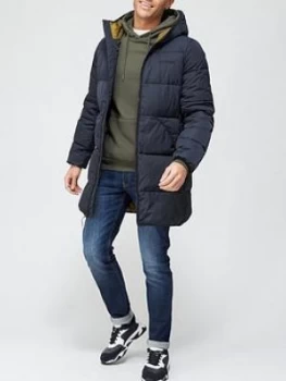 Image of Penfield Trailmore Longline Padded Jacket - Navy, Black, Size XL, Men