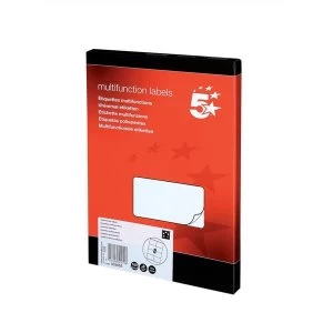 Image of 5 Star Labels Laser Copier and Inkjet 8 per Sheet 105x71mm 800 Labels