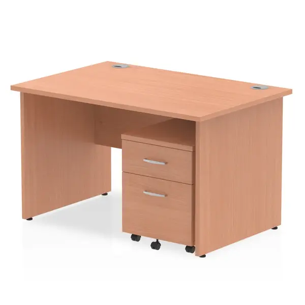 Image of Dynamic Office Solutions Impulse Panel End Straight Desk With Mobile Pedestal MI000915