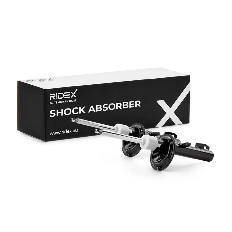 Image of RIDEX 854S17836 Shock absorber Front Axle, Gas Pressure, Twin-Tube, Suspension Strut, Top pin Shock Absorber (854)