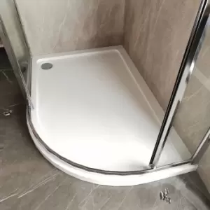 Image of Slip Resistant Offset Quadrant Right Handed Shower Tray 1200mm x 800mm - White - Hudson Reed