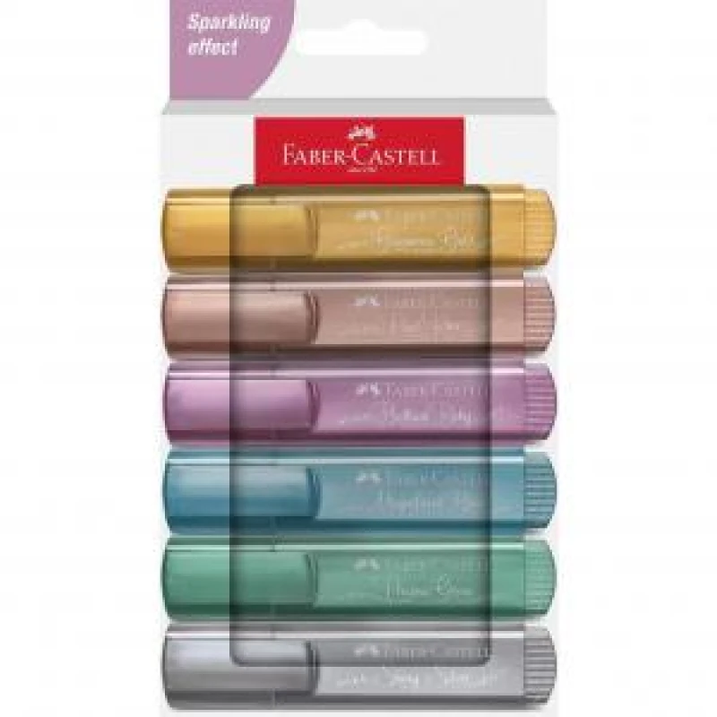 Image of Faber-Castell Textliner 46 Sparkling Effect Highlighters - 6 Pack (254676)