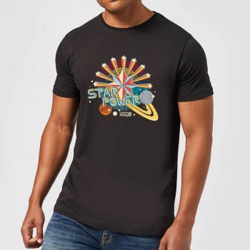 Image of Captain Marvel Star Power Mens T-Shirt - Black - 3XL - Black