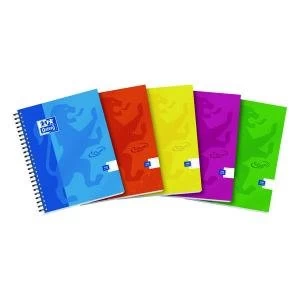 Image of Oxford Touch Wirebound Hardback Notebook A5 Assorted Pack of 5