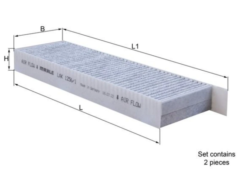 Image of Pollen filter MAHLE LAK 1256/1/S
