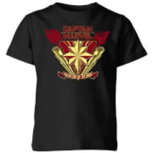 Image of Captain Marvel Protector Of The Skies Kids T-Shirt - Black - 11-12 Years