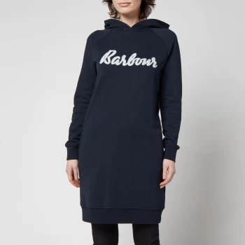 Image of Barbour Womens Otterburn Hoodie Dress - Navy - UK 12