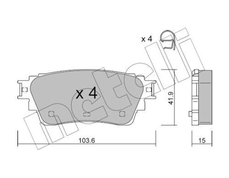 Image of METELLI Brake pad set METELLI 22-1294-0