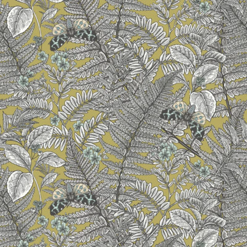 Image of Hoopla Walls Wild Ferns Olive Smooth Matt Wallpaper