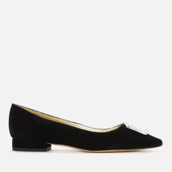 image of Kate Spade New York Womens Buckle Up Suede Pointed Flats - Black - UK 7