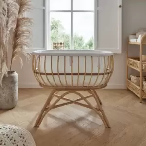 image of CuddleCo Aria Crib, Rattan Brown