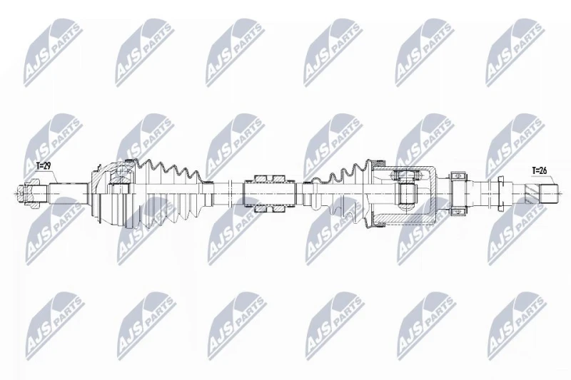 Image of NTY NPW-NS-074 Drive shaft Front Axle Right Drive Shaft (13)