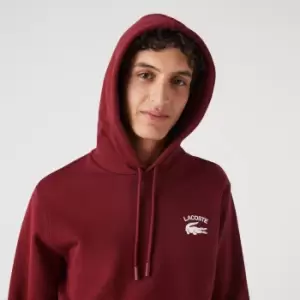 Mens Lacoste Classic Fit Solid Hooded Sweatshirt Size 8 - 3XL Bordeaux