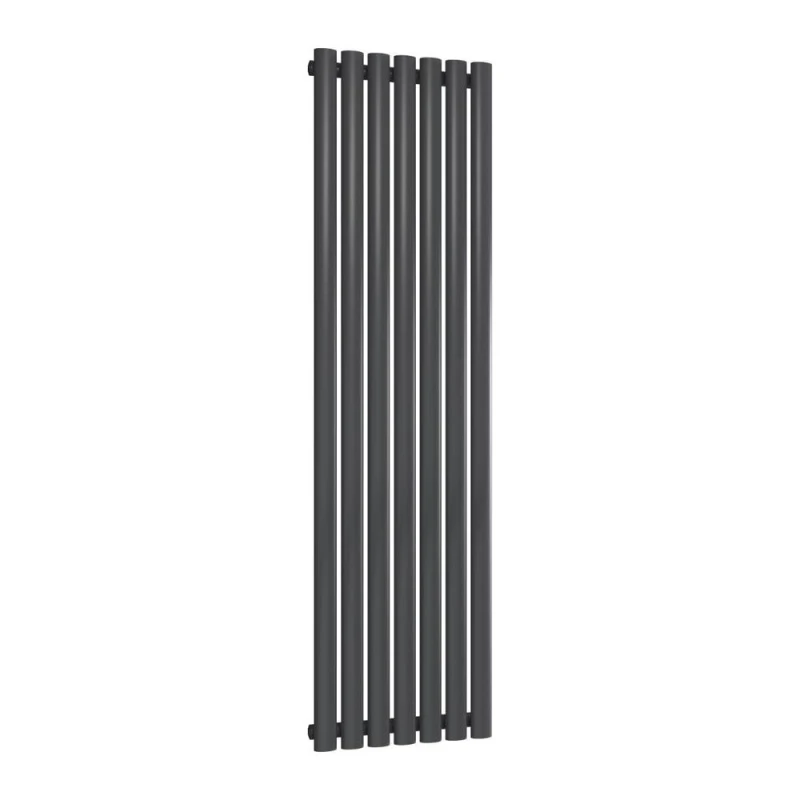 Image of Bathroom Kingdom Neva Anthracite Single Oval Vertical Radiator 1500x413 in Grey Grey Unisex