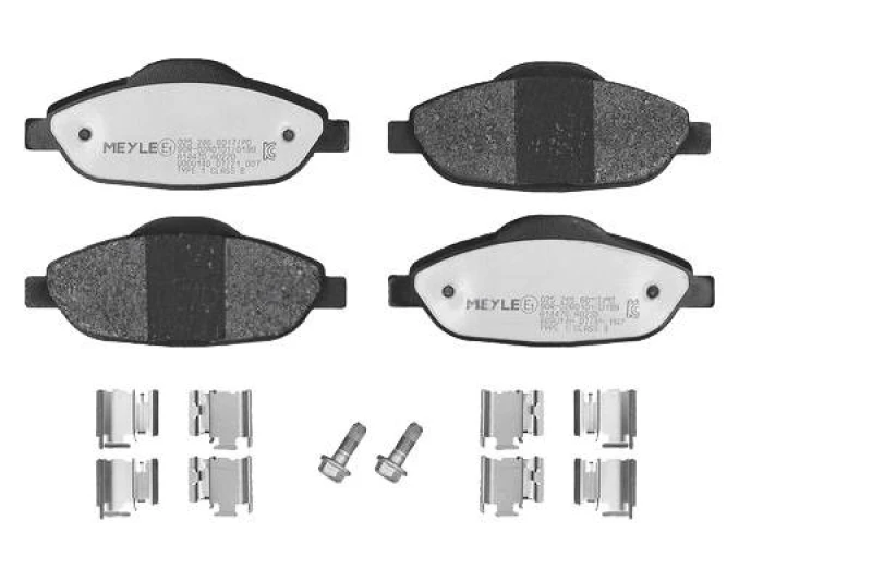 Image of MEYLE 025 246 6017/PD Brake pad set Front Axle, not prepared for wear warning indicator, with accessories, MEYLE-PD Quality, with anti-squeak plate B