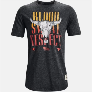 Image of Under Armour Project Rock T Shirt - Black/Grey