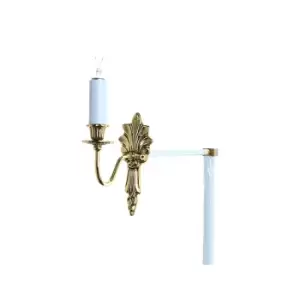 Image of Impex Goodwood 1 Light Polished Brass Candle Wall Lamp