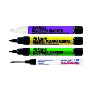 image of Artline EKPRW4 Builders Marker Kit Pack of 4 EKPR BUILDERS W4