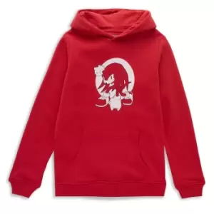 image of Sonic The Hedgehog Knuckles Pose Kids Hoodie - Red - 11-12 Years