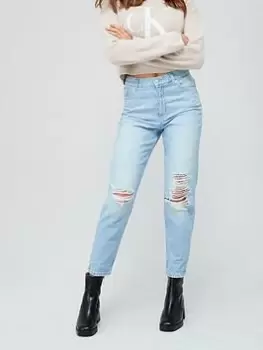 Image of Calvin Klein Jeans Mom Jean Ankle - Blue Size 30, Women