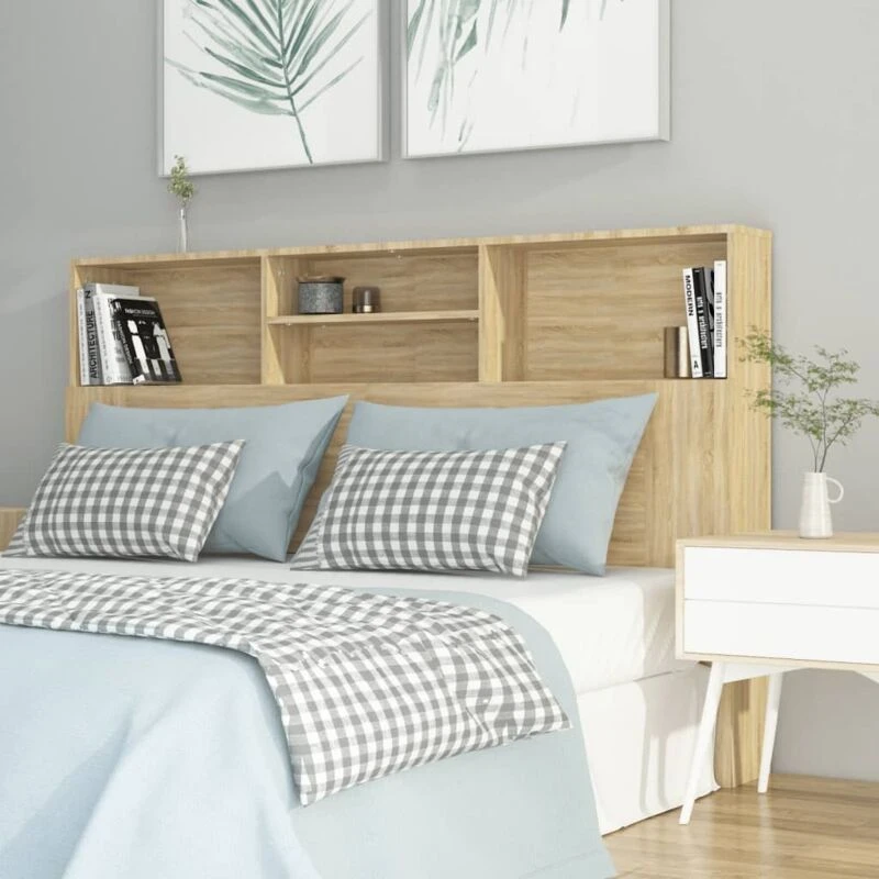 Image of VIDAXL Headboard Cabinet Sonoma Oak 160x19x103.5cm Vidaxl 8720286966624