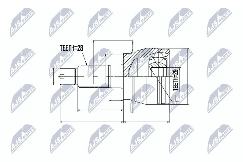 Image of NTY CV joint kit NTY NPZ-SU-026