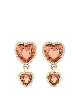 Image of Mood Mood Rose Gold Light Peach Double Drop Heart Charm Earrings
