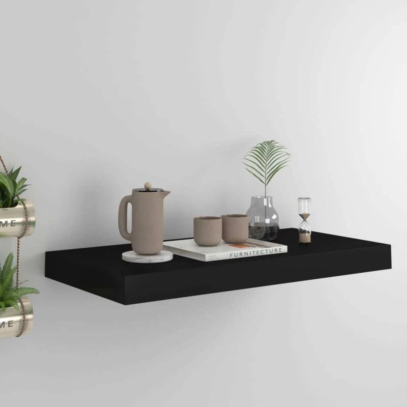 Image of VIDAXL Floating Wall Shelf Black 50x23x3.8cm mdf Vidaxl 8720286074602