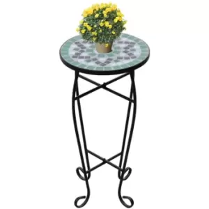 Image of Vidaxl - Mosaic Side Table Plant Table Green White - Green