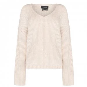 image of Firetrap V Neck Knit Jumper Ladies - Cream