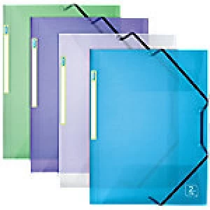 Image of OXFORD Elasticated Three Flap Folder 2nd Life A4 Assorted Polypropylene 4 Pieces