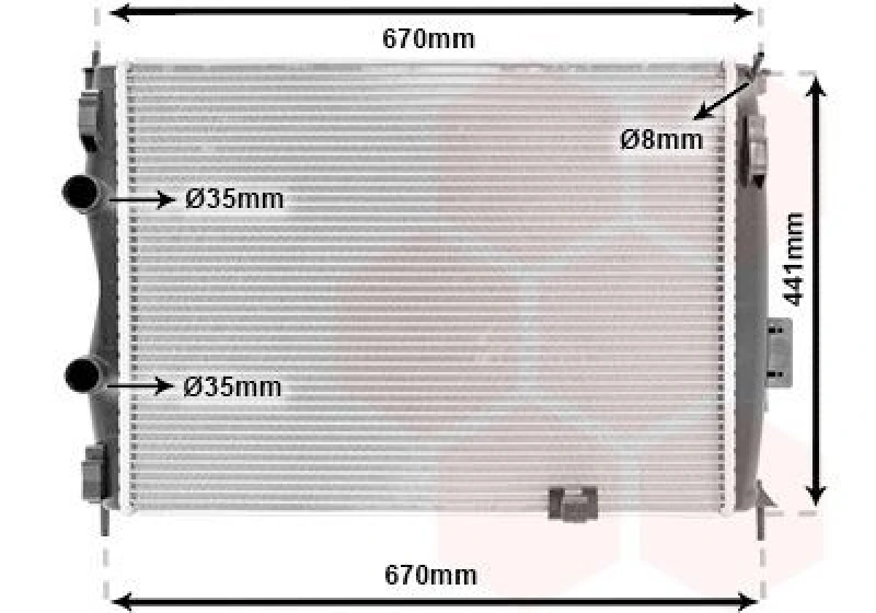 Image of VAN WEZEL Engine radiator VAN WEZEL 13002280