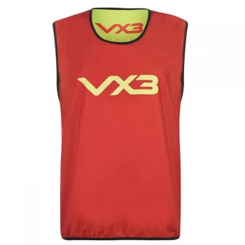 image of VX-3 10 Pack Reversible Mesh Hi Viz Training Bibs Youths - Red