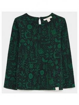 Image of White Stuff Girls Woodland Jersey Sweat - Teal, Size Age: 9-10 Years, Women