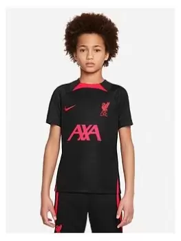 Image of Nike Liverpool Fc Junior 22/23 Strike Short Sleeved Tee, Black, Size L