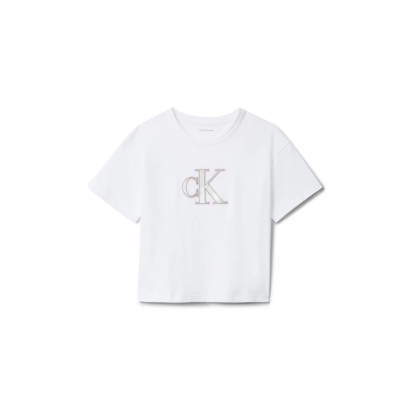 Image of Calvin Klein Jeans Kids Big Logo Regular Fit T-Shirt White YAF female 14Y