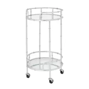 Image of Silver Round Drinks Trolley