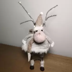 Image of 55cm Standing Light Up Reindeer Christmas Decoration with Warm White LEDs