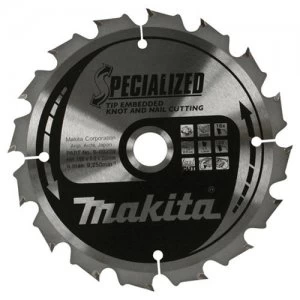 Image of Makita SPECIALIZED Knot Nail Cutting Saw Blade 165mm 24T 20mm